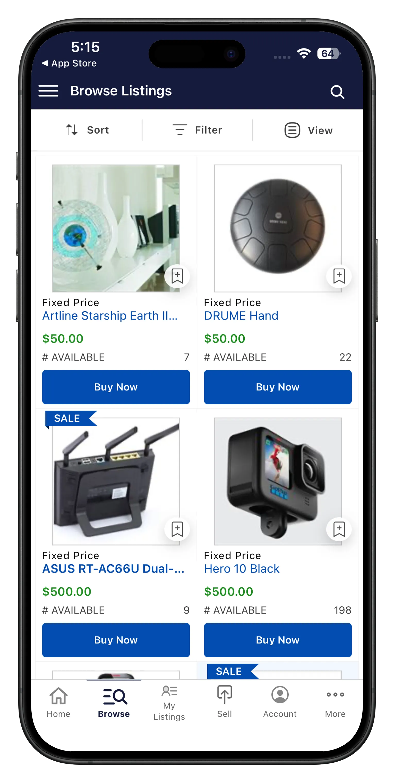 Browse listings in grid view, Enterprise edition