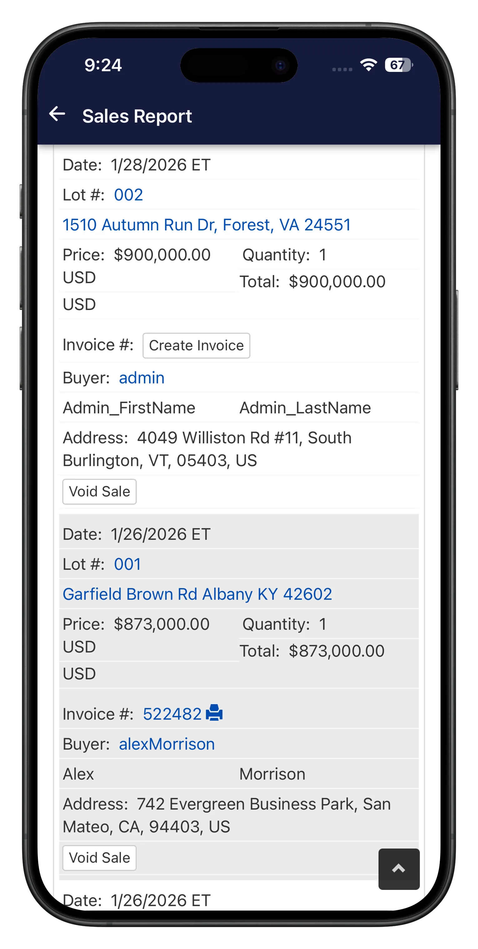 Event sales reports, seller tools