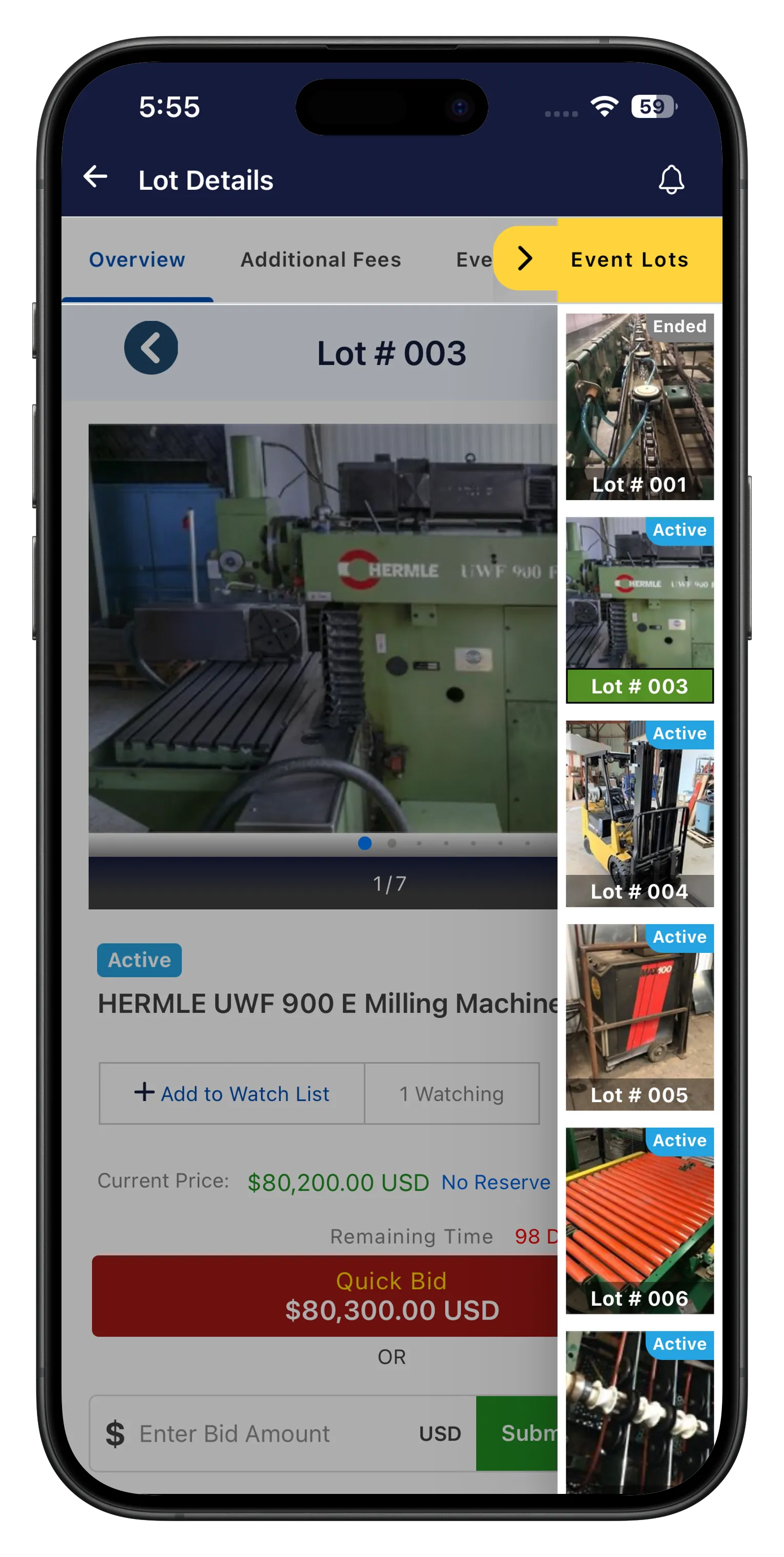 Swipe to see more lots, Pro plan
